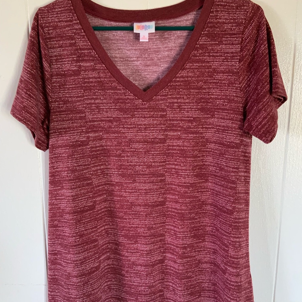 Women's Maroon V-Neck Top